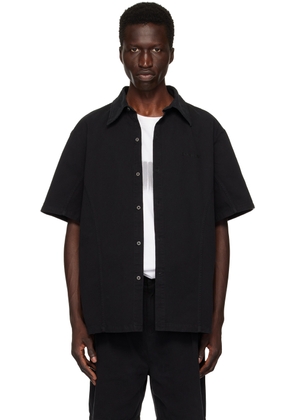 Han Kjobenhavn Black Washed Loose Logo Denim Shirt