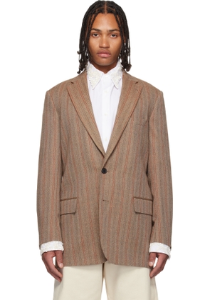 Dries Van Noten Taupe Loose Fit Blazer