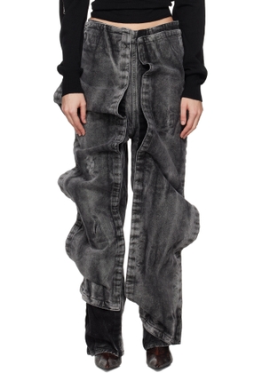 Y/Project Black Velcro Panel Jeans