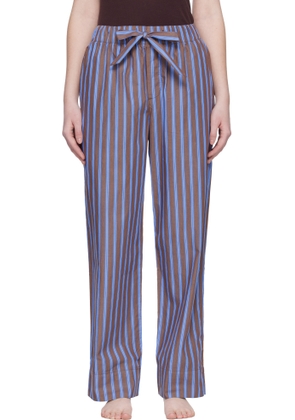 Tekla Brown & Blue Poplin Pyjama Pants