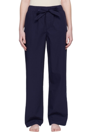 Tekla Navy Poplin Pyjama Pants