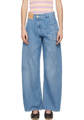 JW Anderson Blue Twisted Workwear Jeans