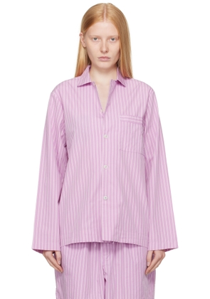 Tekla Pink Poplin Long-Sleeved Pyjama Shirt