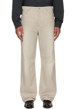 visvim Beige Fluxus 01 Wide G.Cords Trousers