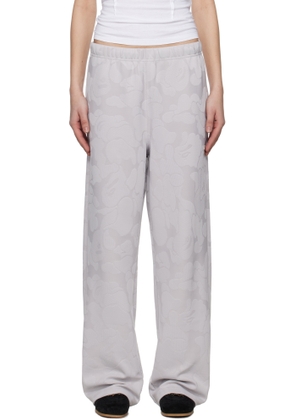 BAPE Gray Solid Camo Jacquard One Point Wide Lounge Pants
