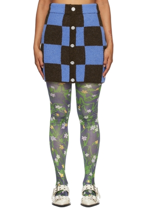 Stine Goya Brown & Blue Noura Miniskirt