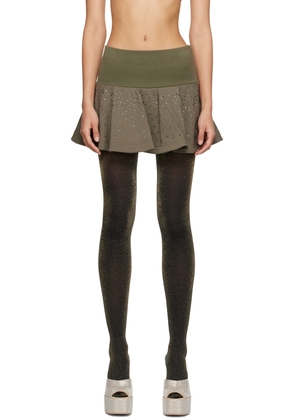 Blumarine Green Rhinestone Miniskirt