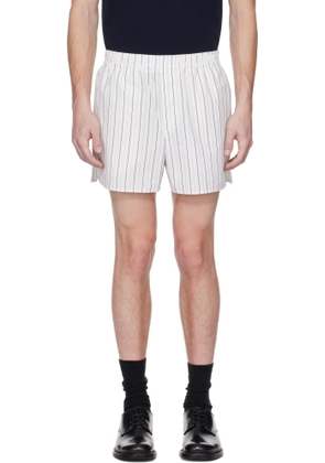 AMI Paris White & Blue Elasticated Shorts