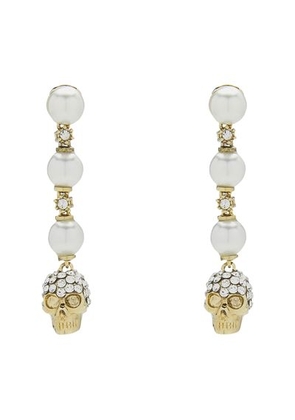 Skull and pearl earrings