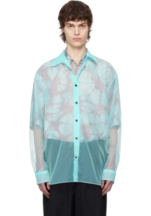 Dries Van Noten Blue Organza Shirt