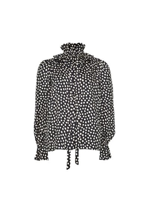 Ruffled blouse with pussycat bow