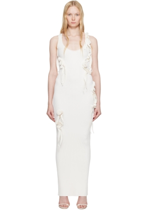 Coperni White Knitted Ribbon Long Tank Maxi Dress