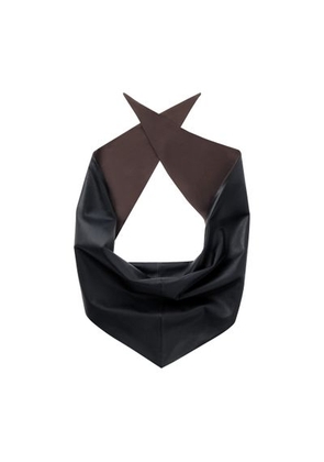 Triangular leather scarf