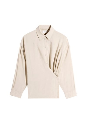 Straight collar twisted shirt