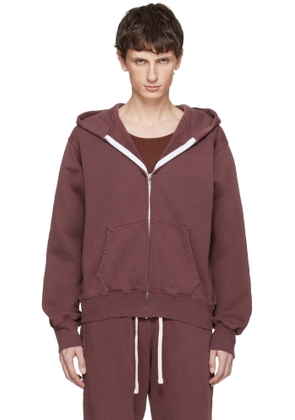 Les Tien Burgundy Heavyweight Zip Hoodie
