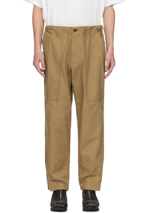 YOHJI YAMAMOTO Beige BS Herringbone Hem Zip Painter Trousers