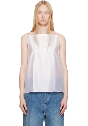 Carven White Pressed Silk Vest Top