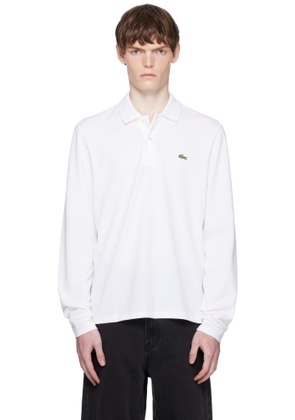 Lacoste White Classic Fit Long Sleeve L.12.12 Polo