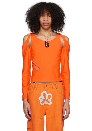 Marshall Columbia Orange Cutout Long Sleeve T-Shirt