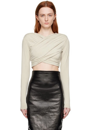 Han Kjobenhavn Beige Cropped Long Sleeve T-Shirt