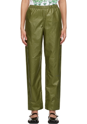 GANNI Khaki Elasticized Trousers