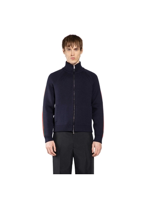 Web Wool Zip-Up Cardigan