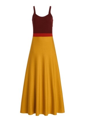 Gabriela Hearst Flaminius Colorblock Wool Midi Dress - Moda Operandi