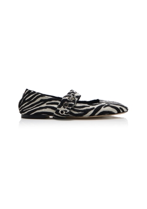 Aeyde Uma Zebra Pony Hair Mary Jane Flats - Moda Operandi