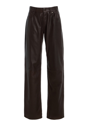 EB Denim Low Rise Baggy Leather Pants - Moda Operandi