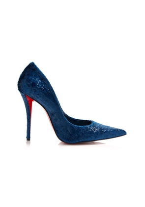 Christian Louboutin Exclusive Miss Z 100mm Velvet-Effect Leather Pumps - Moda Operandi