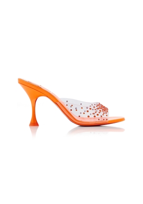 Christian Louboutin Degramule 85mm Crystal-Embellished PVC Mules - Moda Operandi