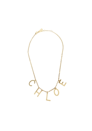 Brass Necklace with Logo Charms