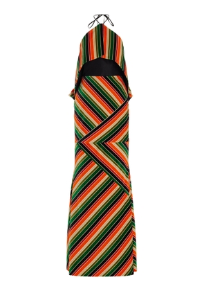 Rosie Assoulin Bullseye Striped Cotton Maxi Halter Dress - Moda Operandi