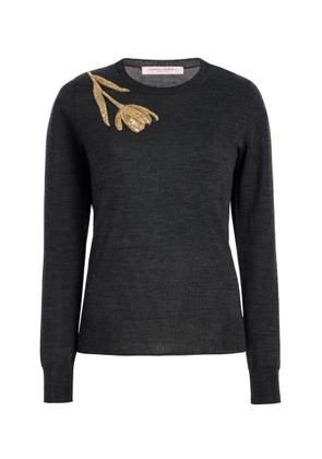 Carolina Herrera Embellished Wool-Blend Sweater - Moda Operandi