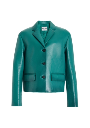 Miu Miu Leather Blazer Jacket - Moda Operandi
