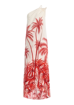 Andres Otalora Exclusive Sin Disimulo Draped Crepe One-Shoulder Maxi Dress - Moda Operandi