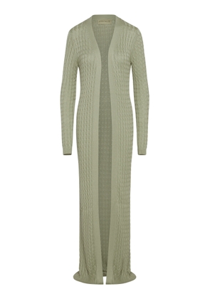 Aya Muse Mira Cable-Knit Silk-Blend Cardigan - Moda Operandi