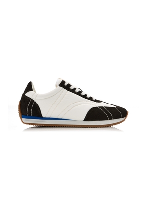 Toteme Quilted Suede-Trimmed Sneakers - Moda Operandi