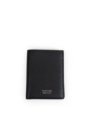 Grained Leather Folding Card Holder