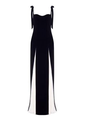 Marmar Halim Slit-Detailed Silk Crepe-Chiffon Gown - Moda Operandi