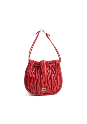 Matelassé nappa leather pouch