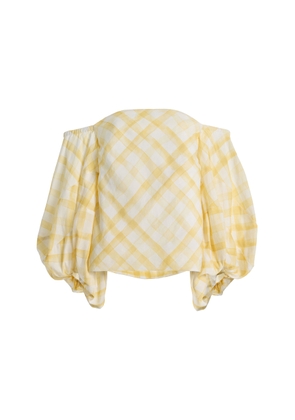 Rosie Assoulin Balloon-Sleeve Gingham Top - Moda Operandi