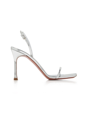 Amina Muaddi Maya Metallic-Leather Sandals - Moda Operandi