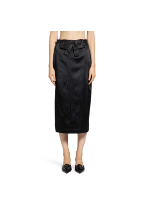 Acetate Silk Midi Skirt with Lace