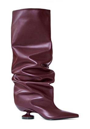 LUCASHEVA Exclsuive Matilda Leather Knee Boots - Moda Operandi