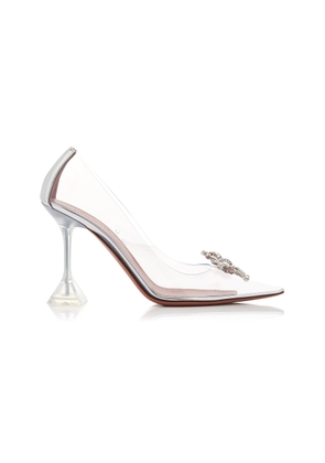 Amina Muaddi Rosie Crystal-Embellished PVC Pumps - Moda Operandi