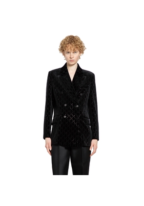 Double-Breasted Blazer in Velvet