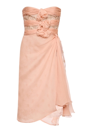 Valentino Garavani Lace-Trimmed Chiffon Mini Dress - Moda Operandi