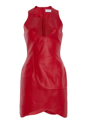 Ferragamo Cutaway Leather Mini Dress - Moda Operandi