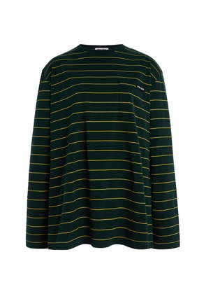 Miu Miu Striped Cotton Jersey T-Shirt - Moda Operandi